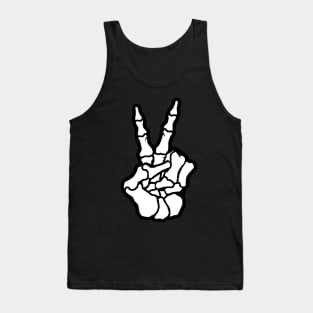 Skeleton Hand Peace Sign Tank Top